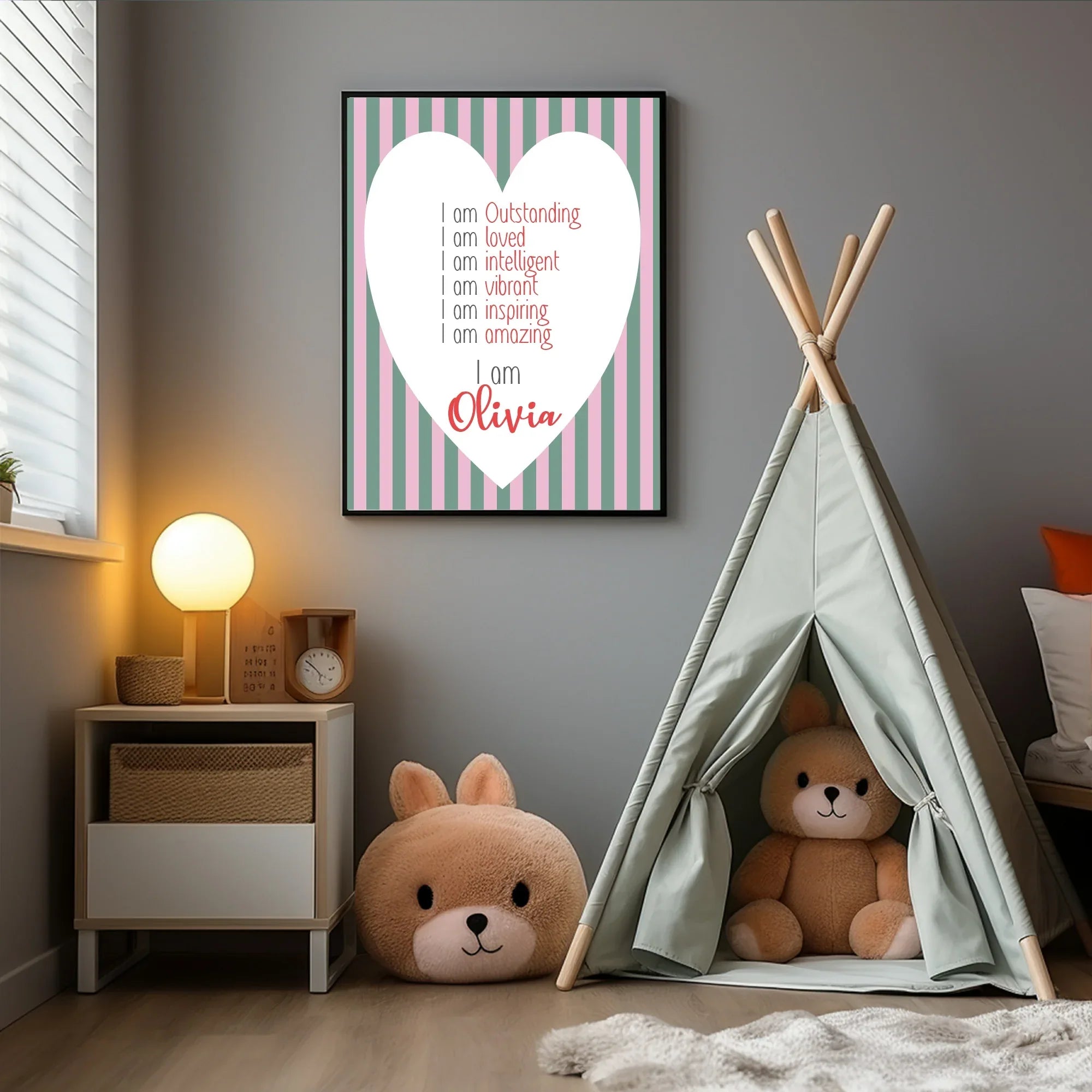 Green & Pink Acrostic Poem - Larosier Prints