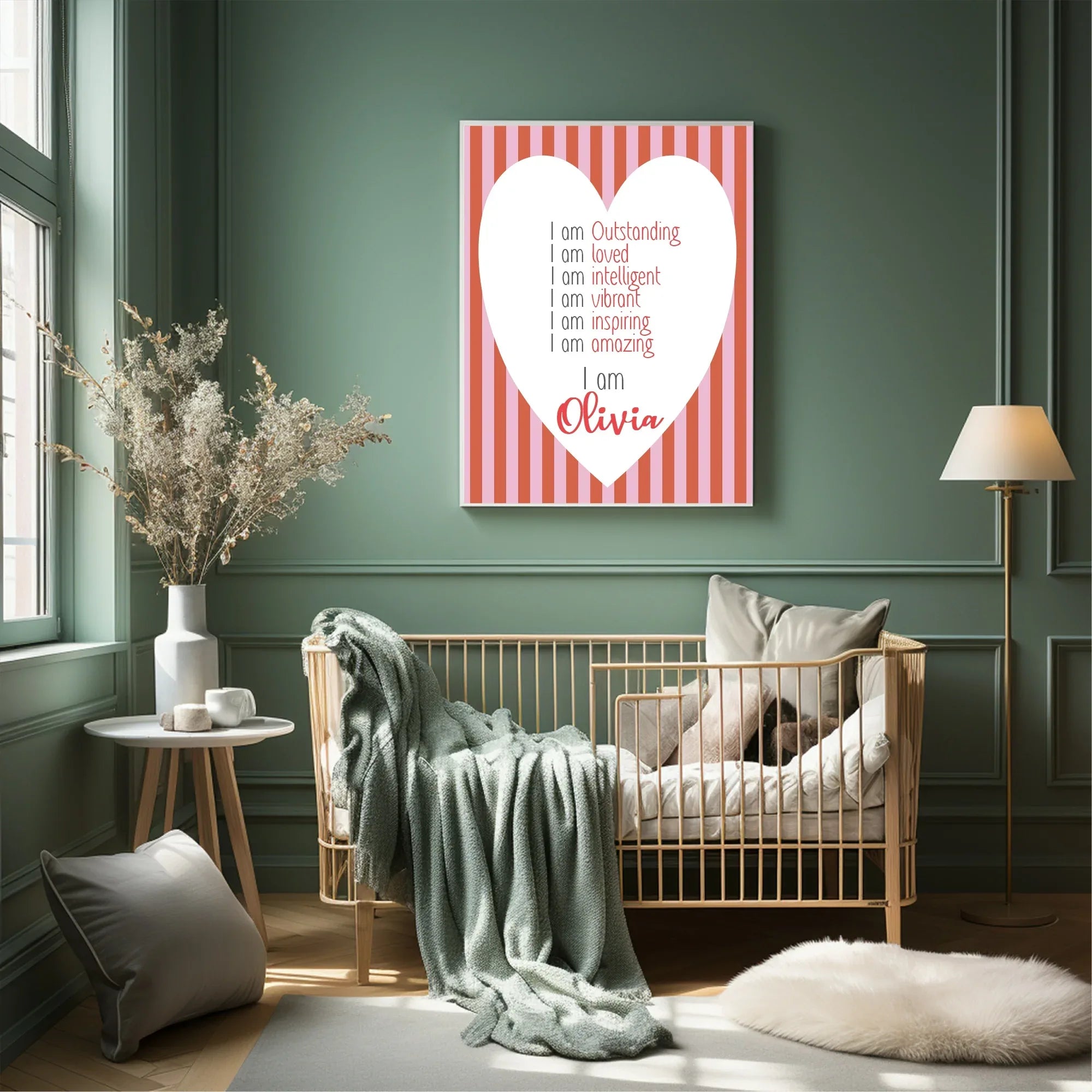 Red & Pink Acrostic Poem - Larosier Prints