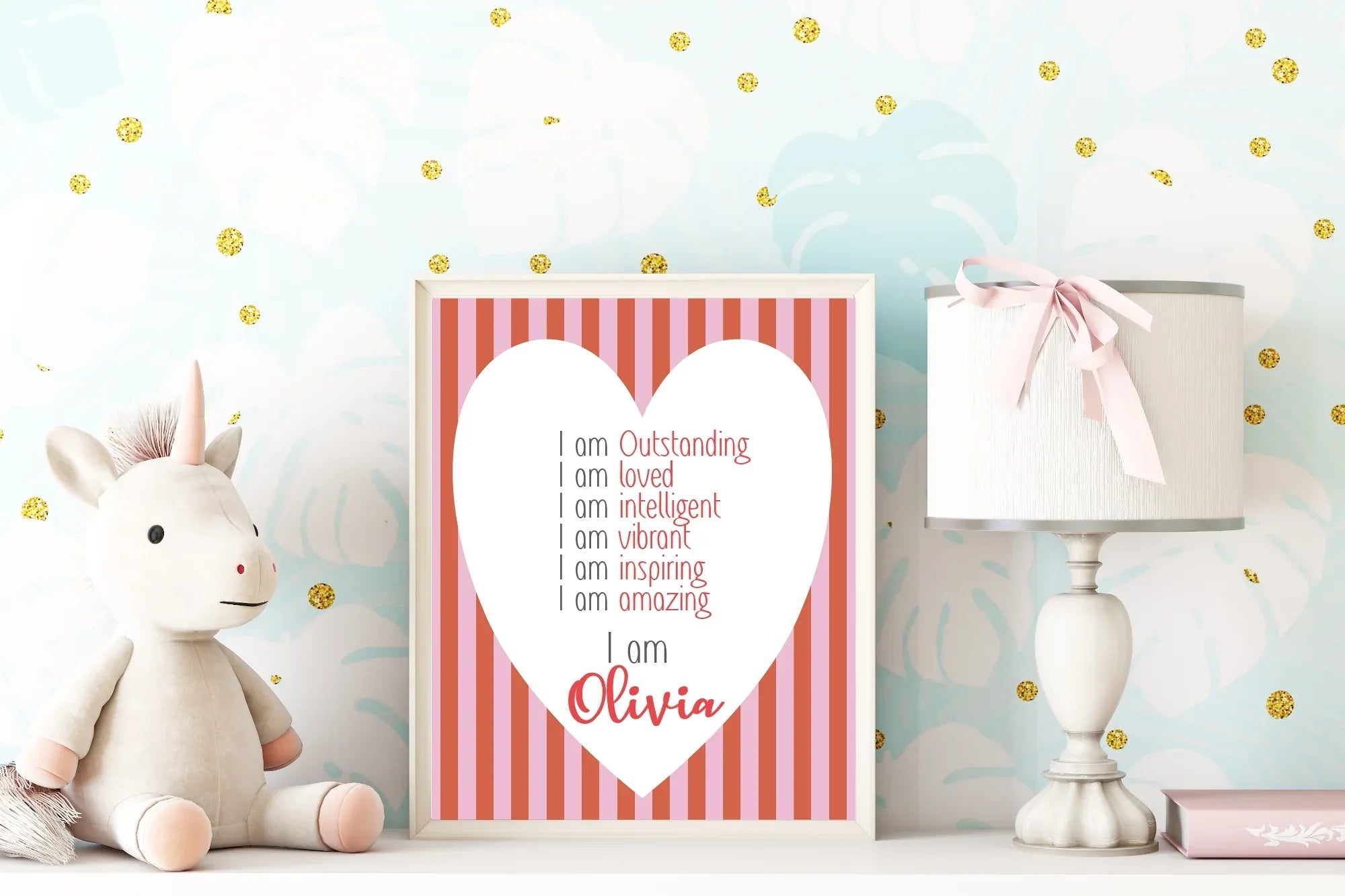 Red & Pink Acrostic Poem - Larosier Prints