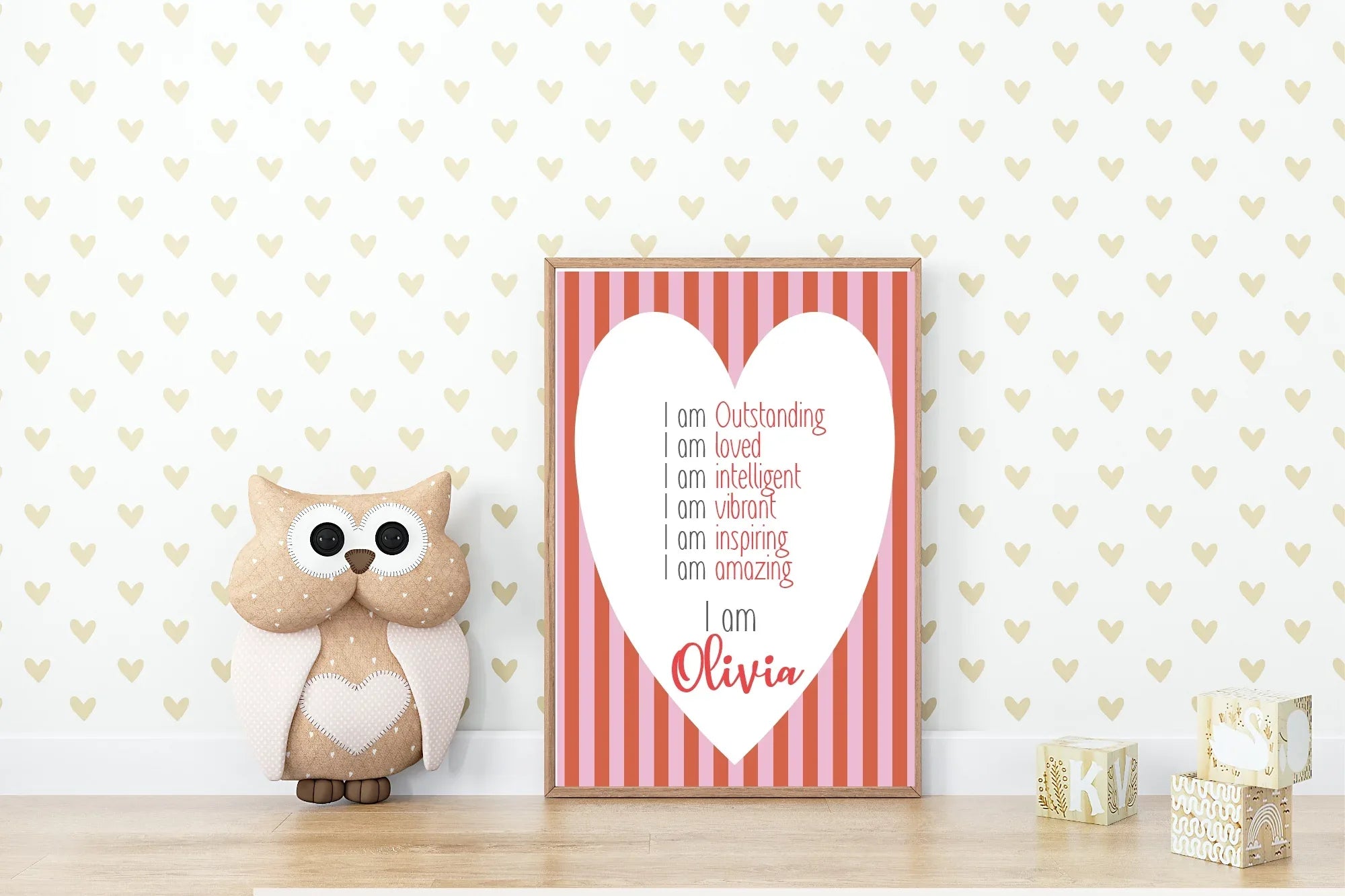 Red & Pink Acrostic Poem - Larosier Prints