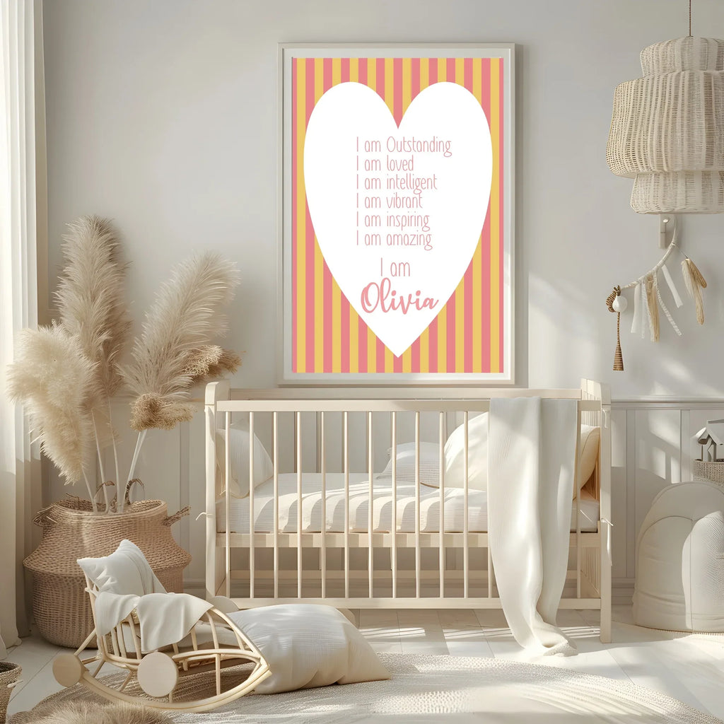 Yellow & Pink Acrostic Poem - Larosier Prints