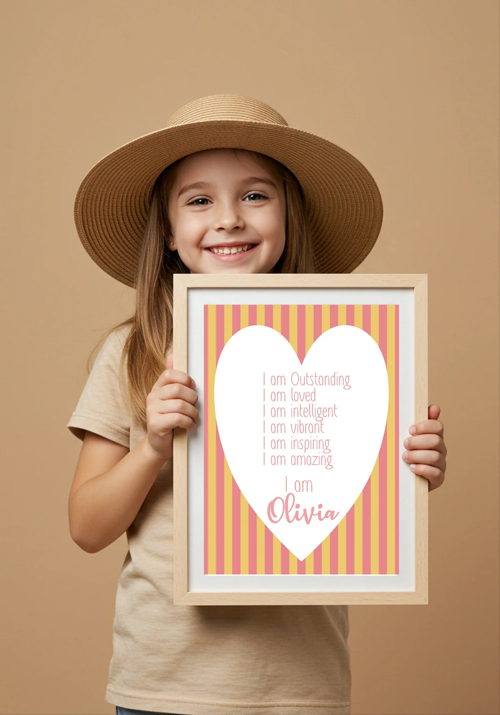 Yellow & Pink Acrostic Poem - Larosier Prints