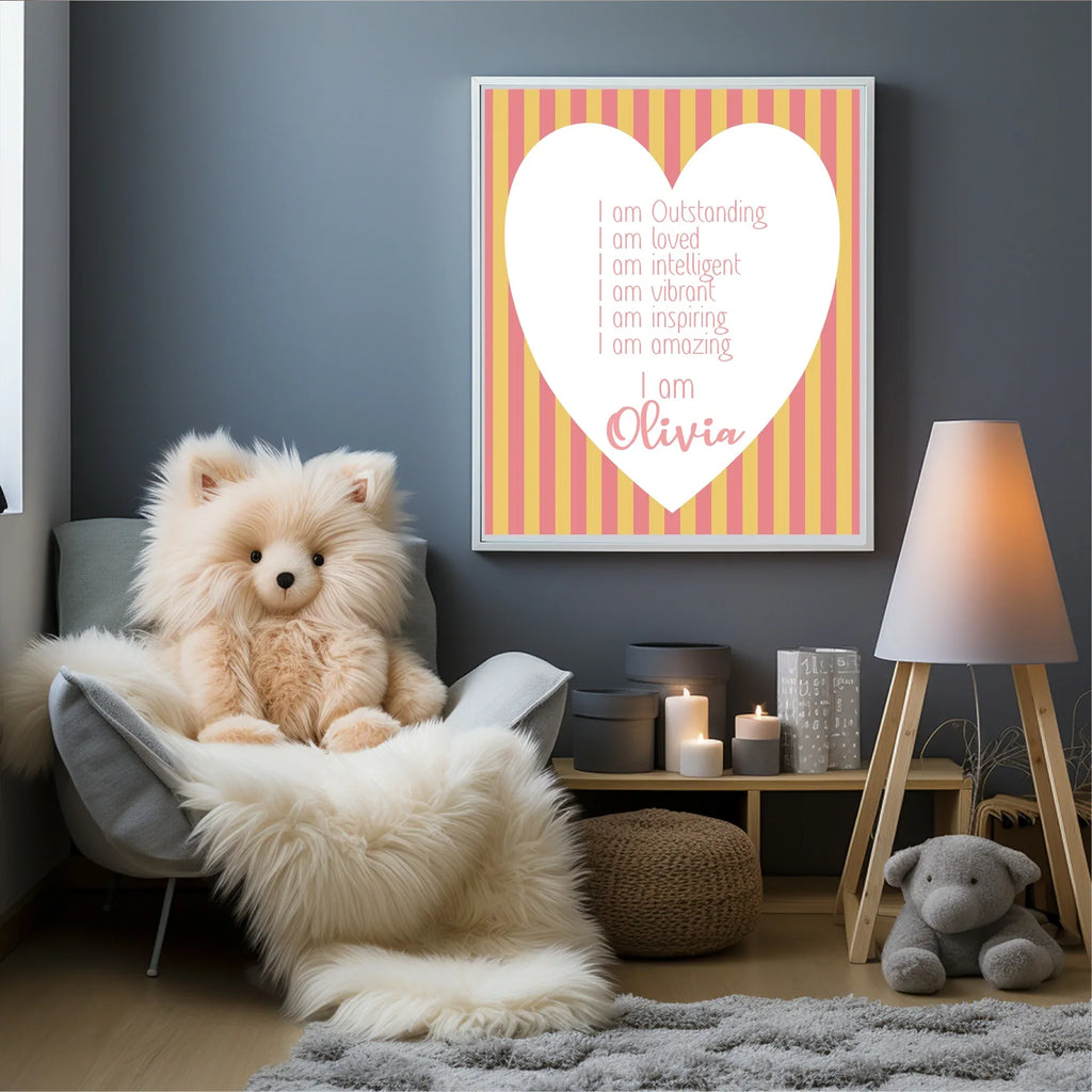 Yellow & Pink Acrostic Poem - Larosier Prints