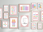 Pink & White Heart Count To 100 Poster | Educational Wall Art - Larosier Prints