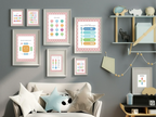 Pink & White Heart Shapes Poster | Educational Wall Art - Larosier Prints