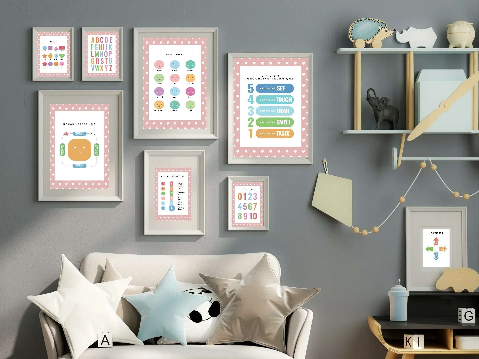 Pink & White Heart Seasons Poster | Educational Wall Art - Larosier Prints