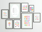 Pastel Stripe Colour Mixing Educational Wall Art Poster | Blue, Pink or Mint Green - Larosier Prints