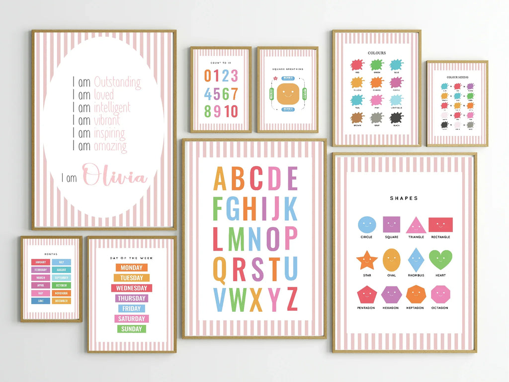 Pink Stripe Acrostic Poem - Larosier Prints