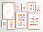 Pastel Stripe Colours Educational Wall Art Poster | Blue, Pink or Mint Green - Larosier Prints