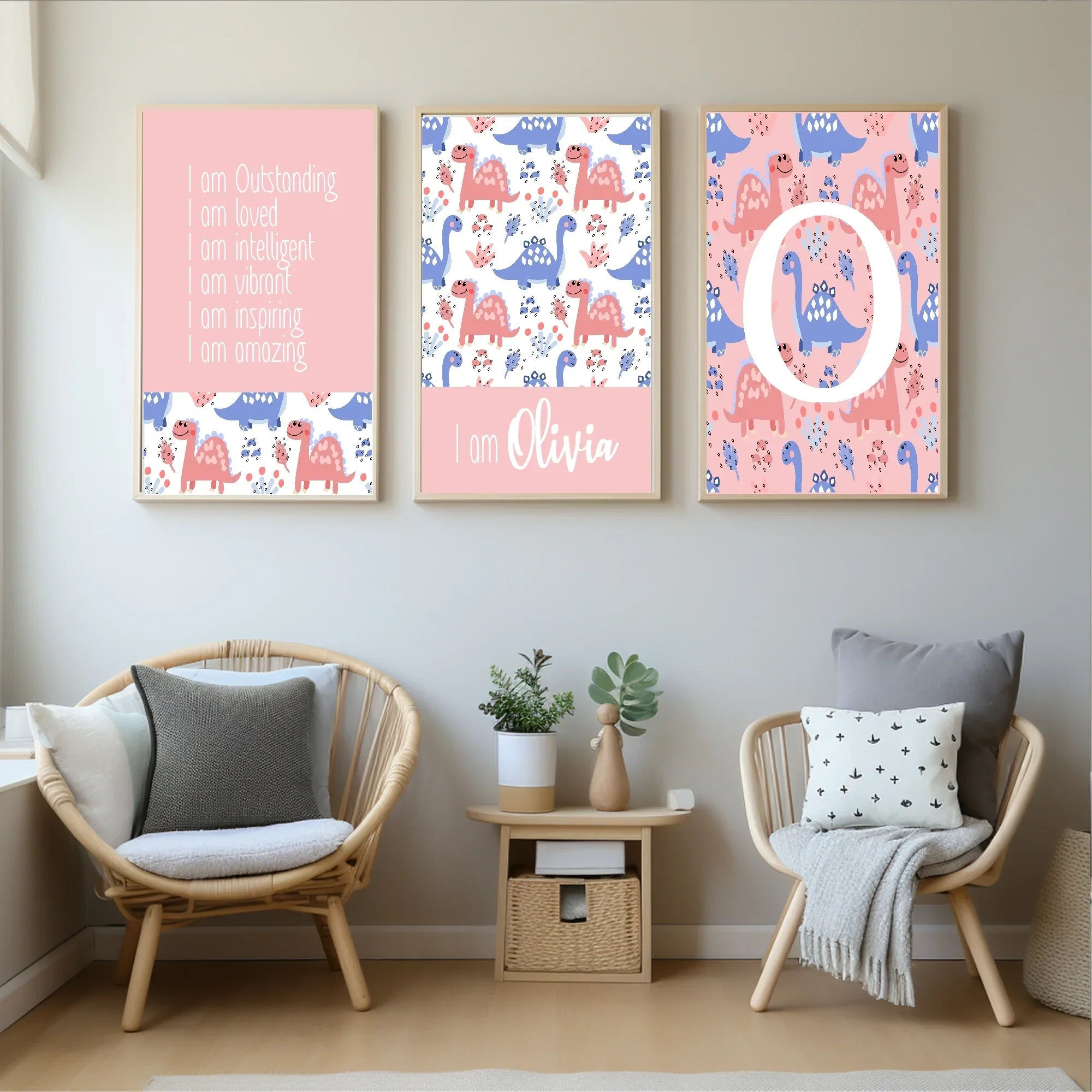 Pink Dinosaur Acrostic Poem - Larosier Prints