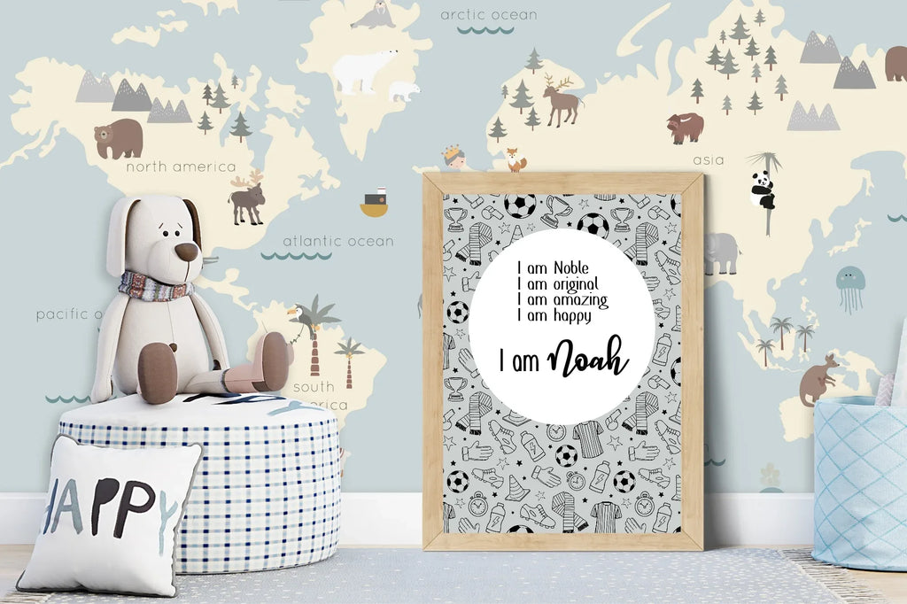 Football Acrostic Poem | Black - Larosier Prints