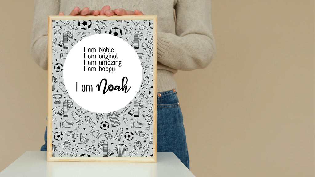 Football Acrostic Poem | Black - Larosier Prints