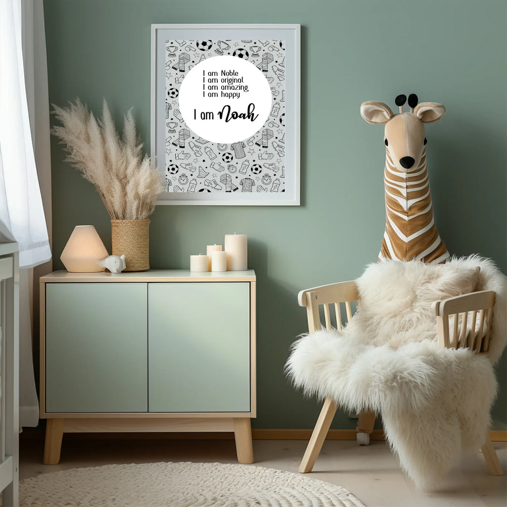 Football Acrostic Poem | Black - Larosier Prints