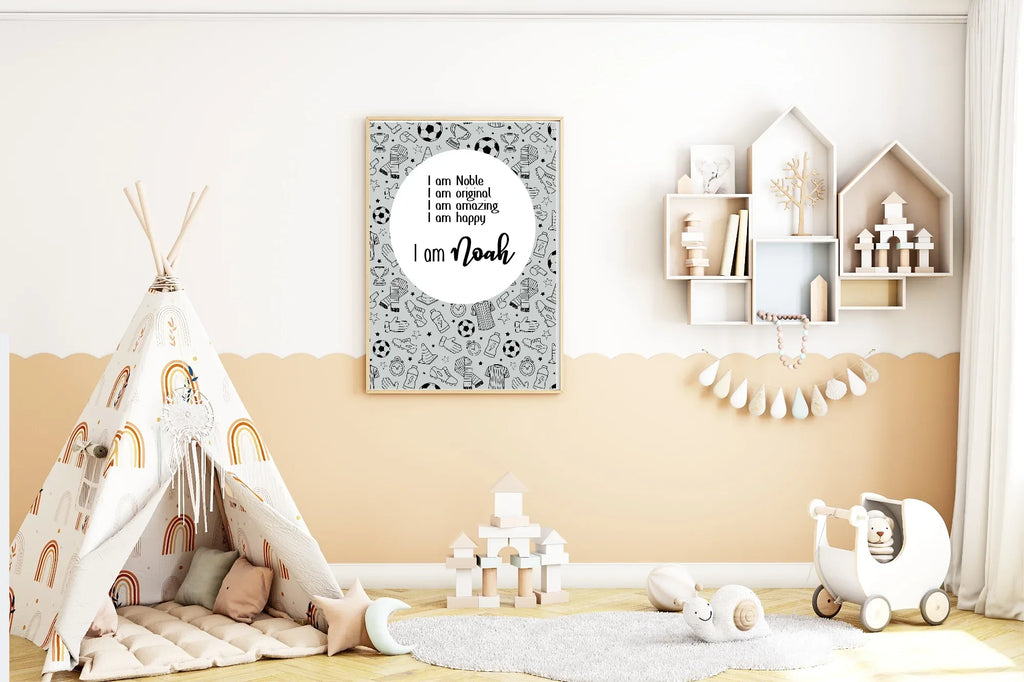 Football Acrostic Poem | Black - Larosier Prints