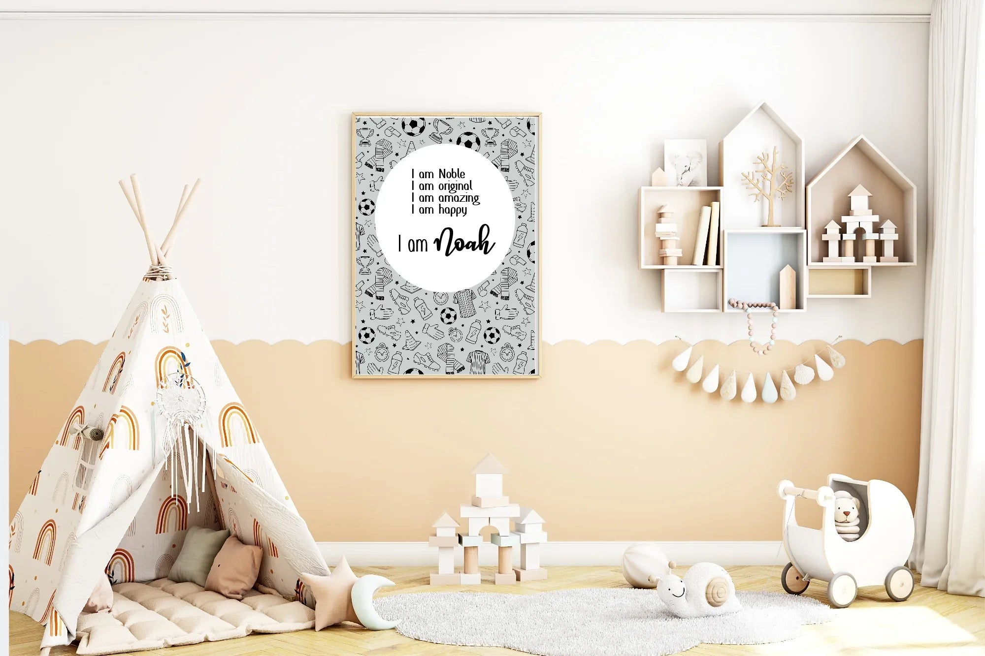 Football Acrostic Poem | Black - Larosier Prints