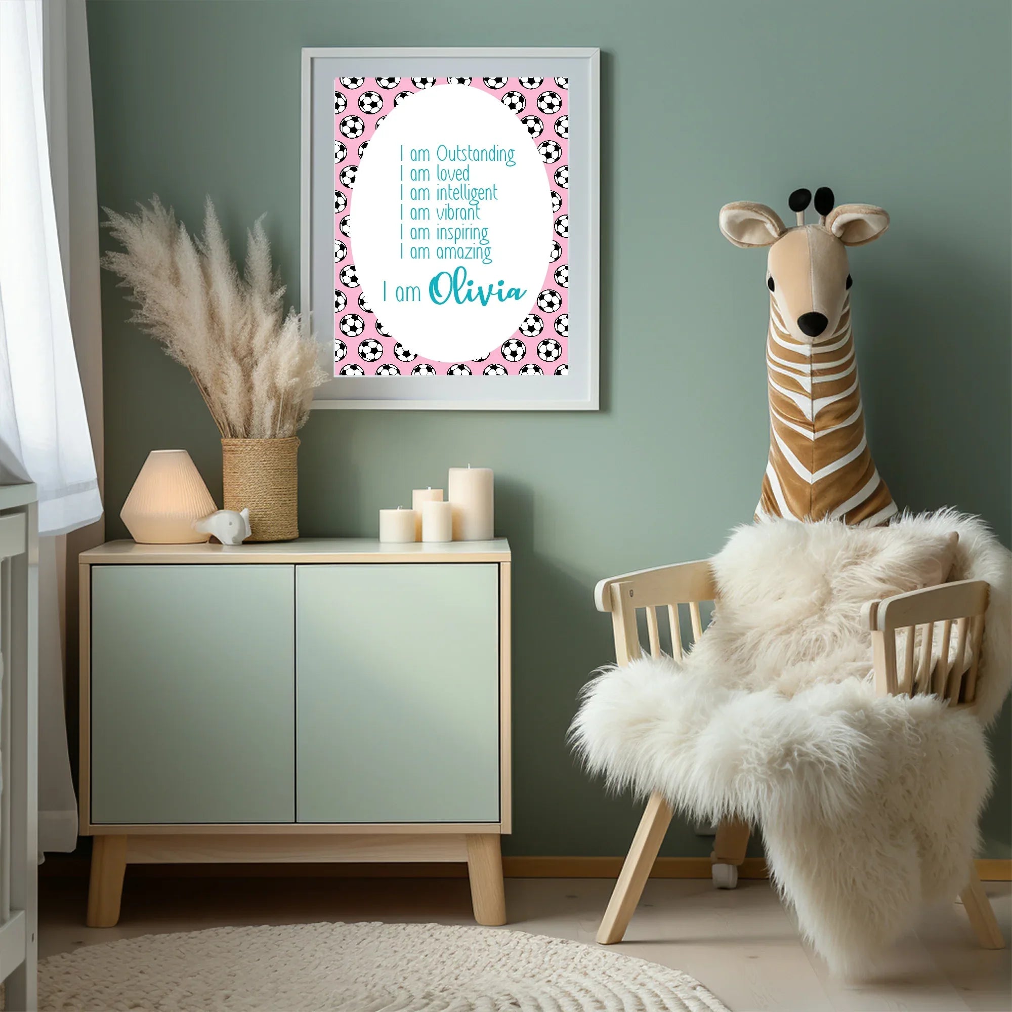 Football Acrostic Poem | Pink - Larosier Prints