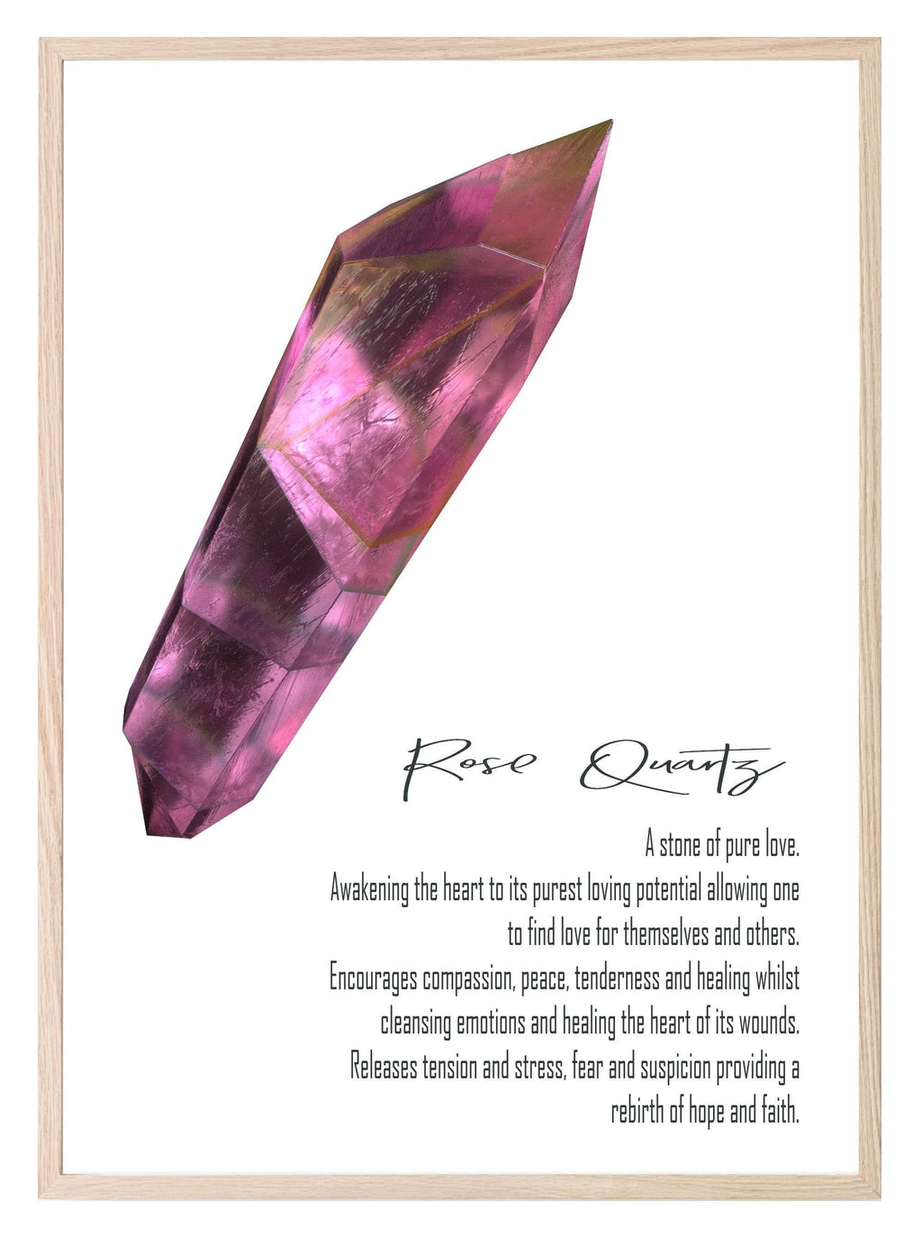 Rose Quartz Definition Print | Crystals Wall Art - Larosier Prints