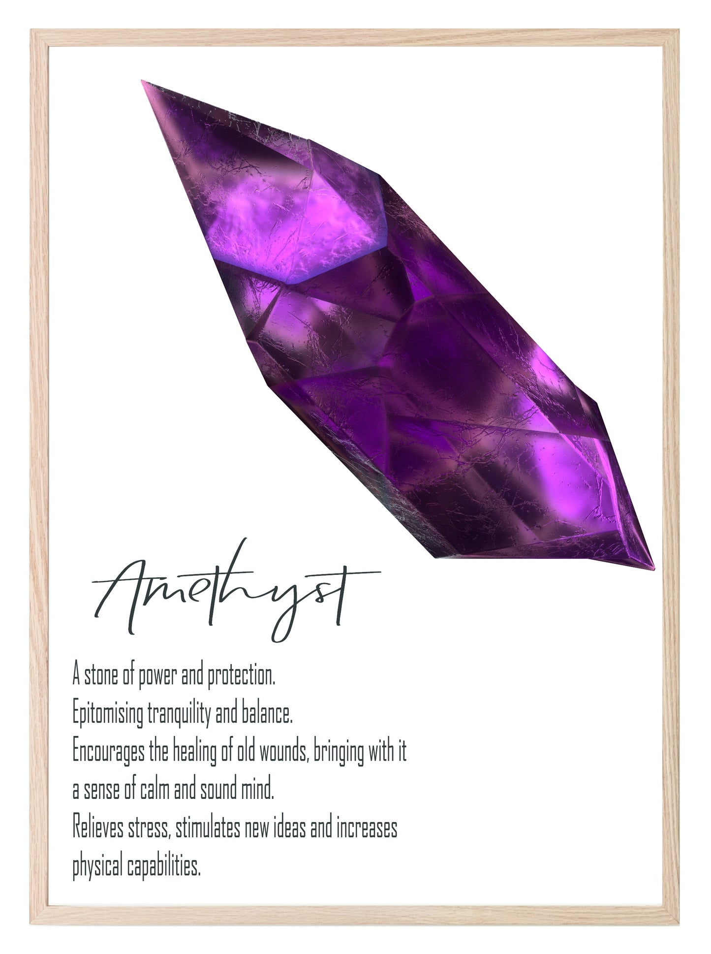 Amethyst Definition Print | Crystal Gem Stone Wall Art | Light or Dark Background