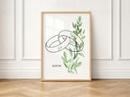 Green & White Rose Rings personalised Forever Print, product photo 1