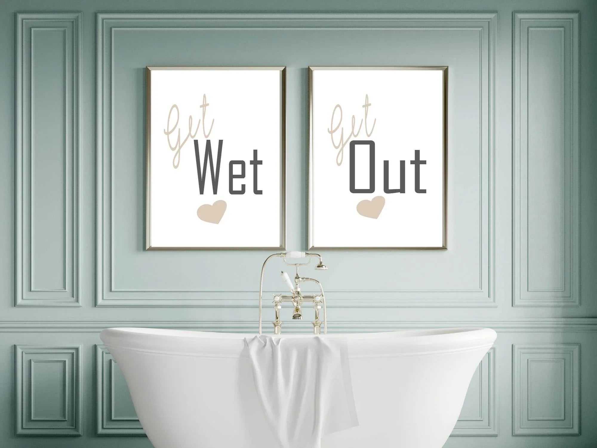 Get Wet Print | Fun Bathroom Wall Art | Customisable - Larosier Prints