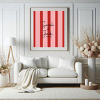 Red & Pink Stripes personalised Forever Print, product photo 1