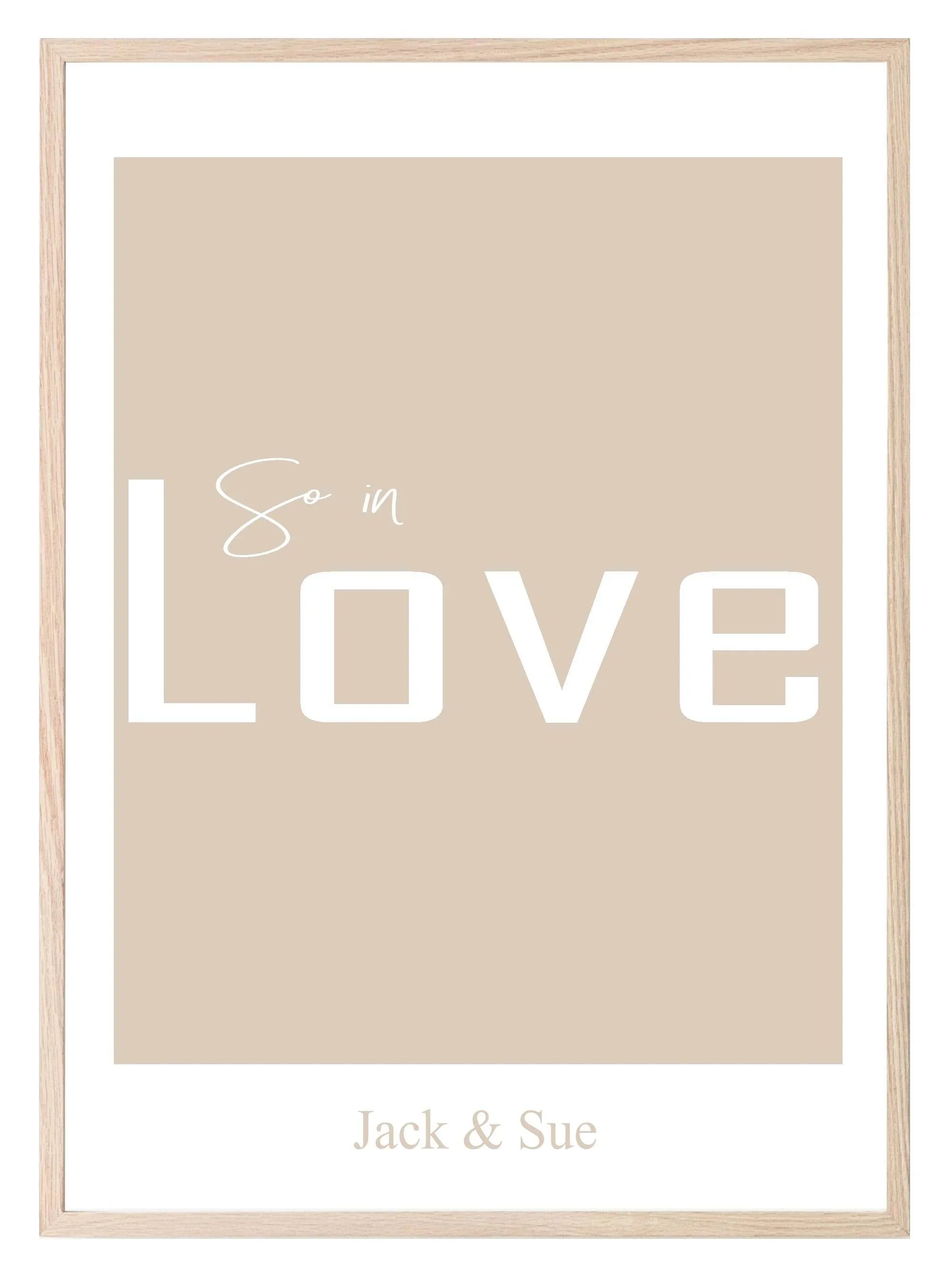 Personalised So In Love Print | Family & Love | Romantic Wall Art - Larosier Prints