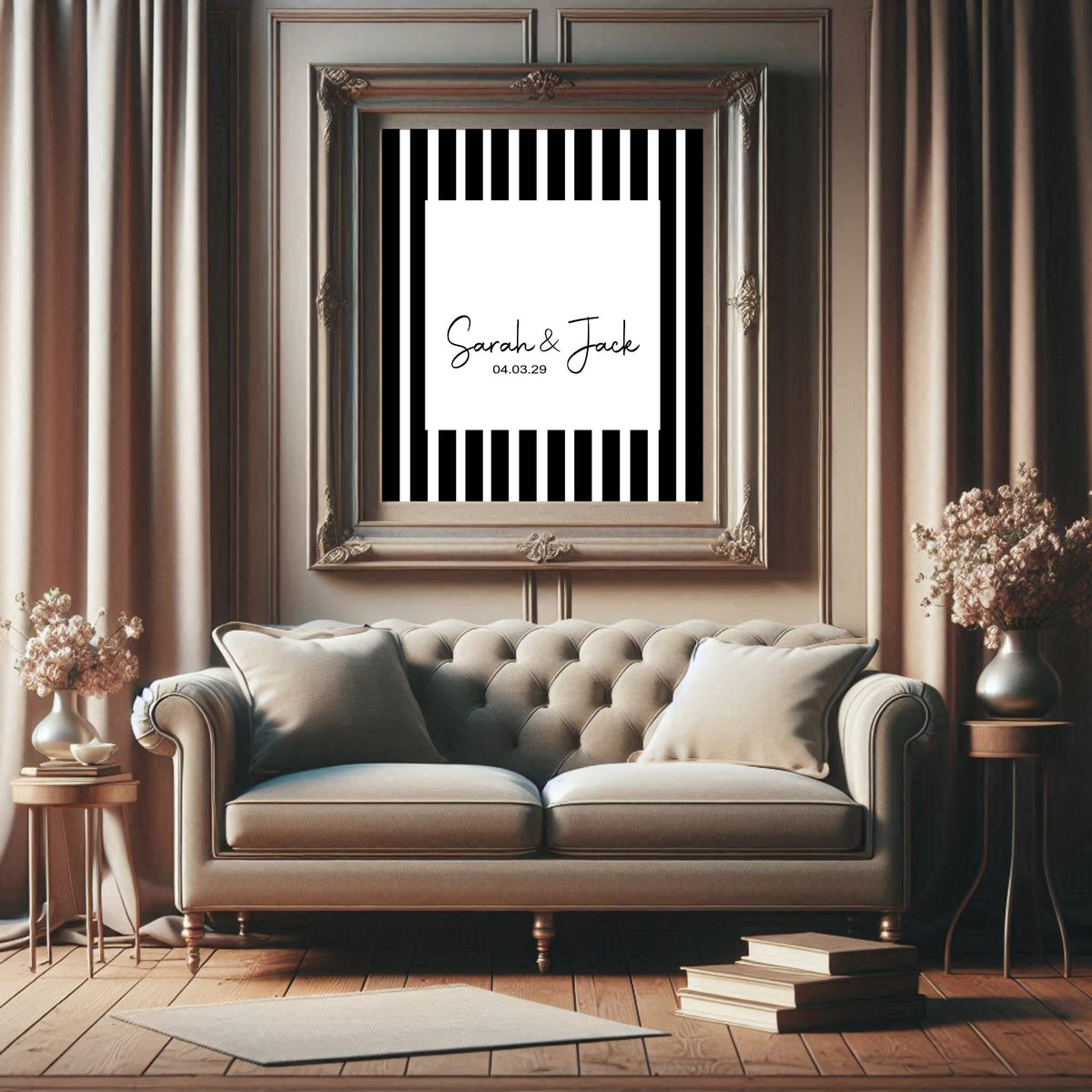 Black & White Stripe personalised Forever Print, product photo 1
