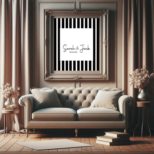 Black & White Stripe personalised Forever Print, product photo 1