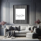 Black & White Stripe personalised Forever Print, product photo 2