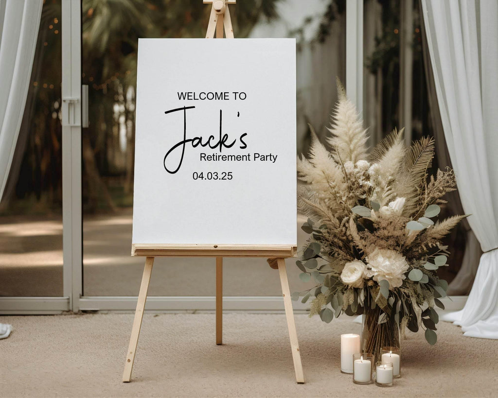Minimalist Welcome Retirement Party Sign - Larosier Prints