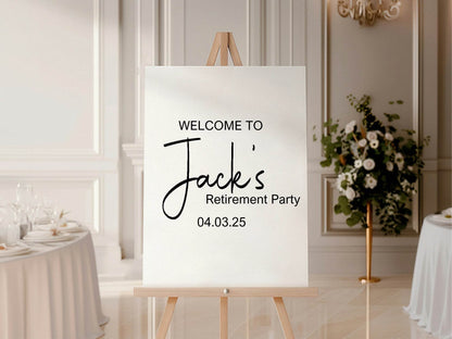 Minimalist Welcome Retirement Party Sign
