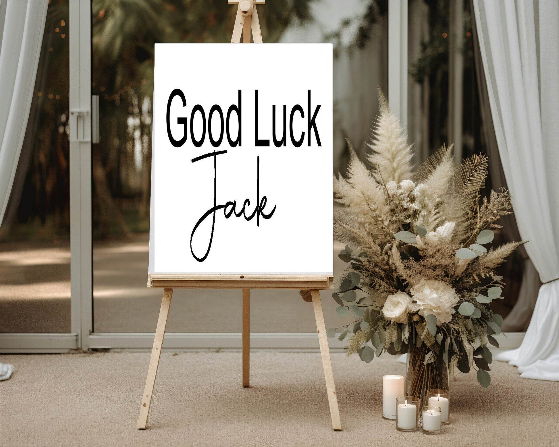 Minimalist Good Luck Party Sign