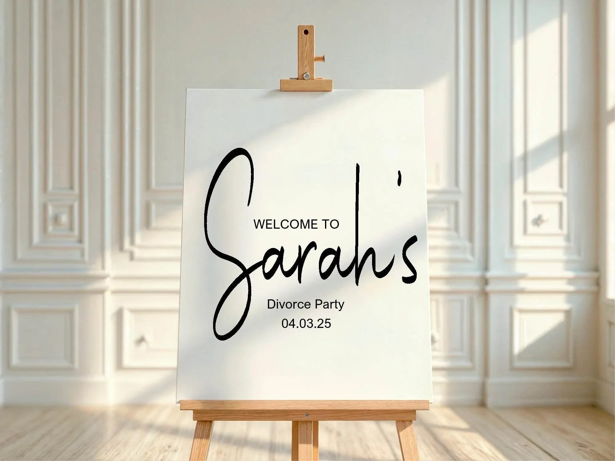 Minimalist Welcome Divorce Party Sign - Larosier Prints