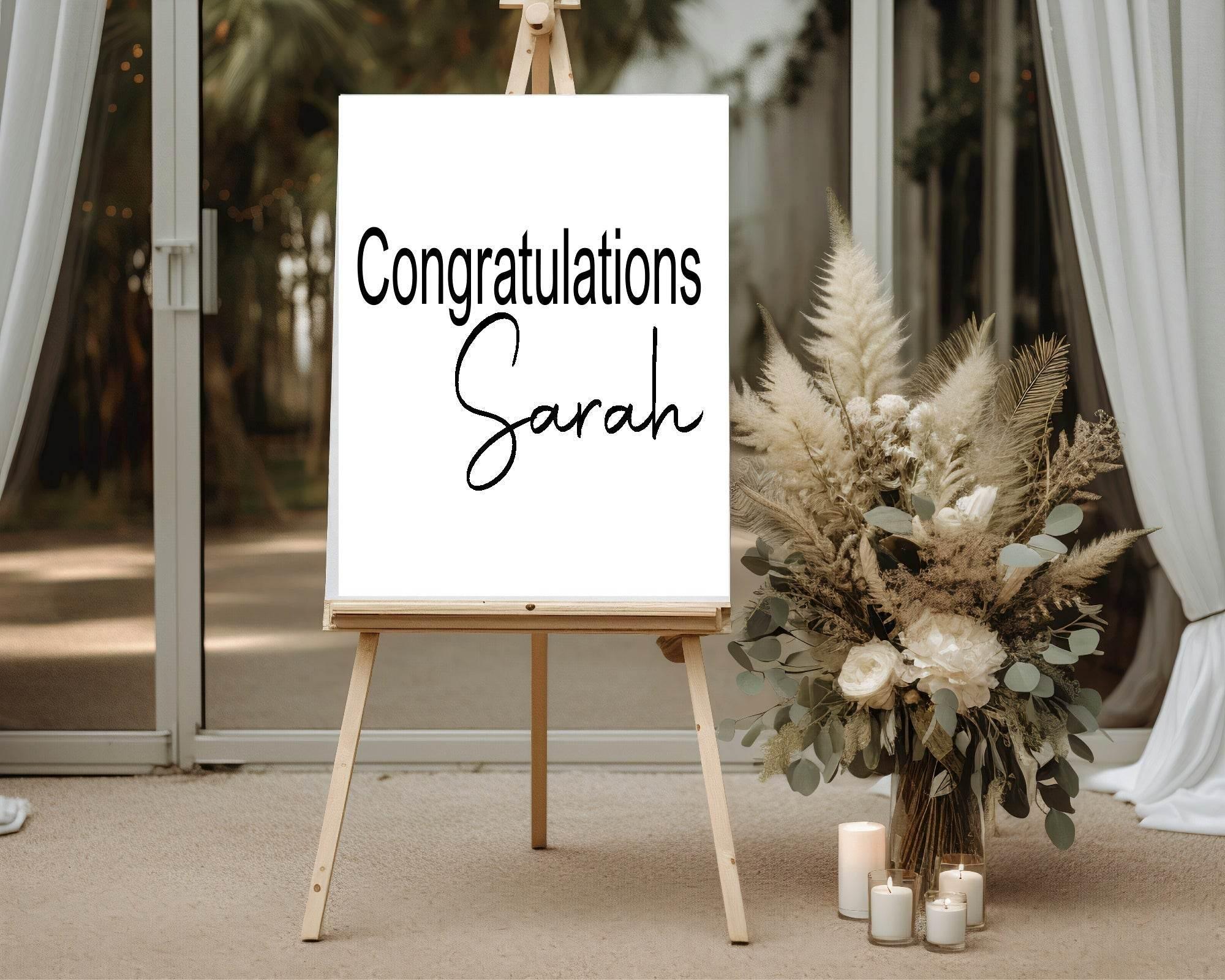 Minimalist Congratulations Party Sign - Larosier Prints