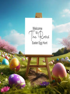 Minimalist Welcome Easter Egg Hunt Sign - Larosier Prints