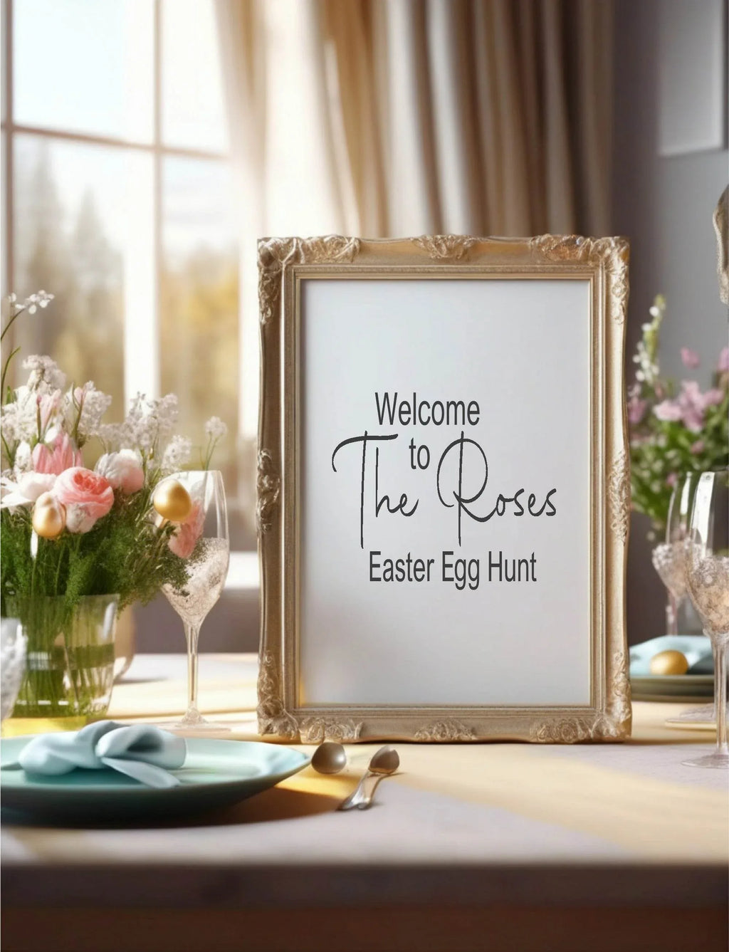 Minimalist Welcome Easter Egg Hunt Sign - Larosier Prints