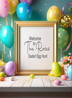 Minimalist Welcome Easter Egg Hunt Sign - Larosier Prints