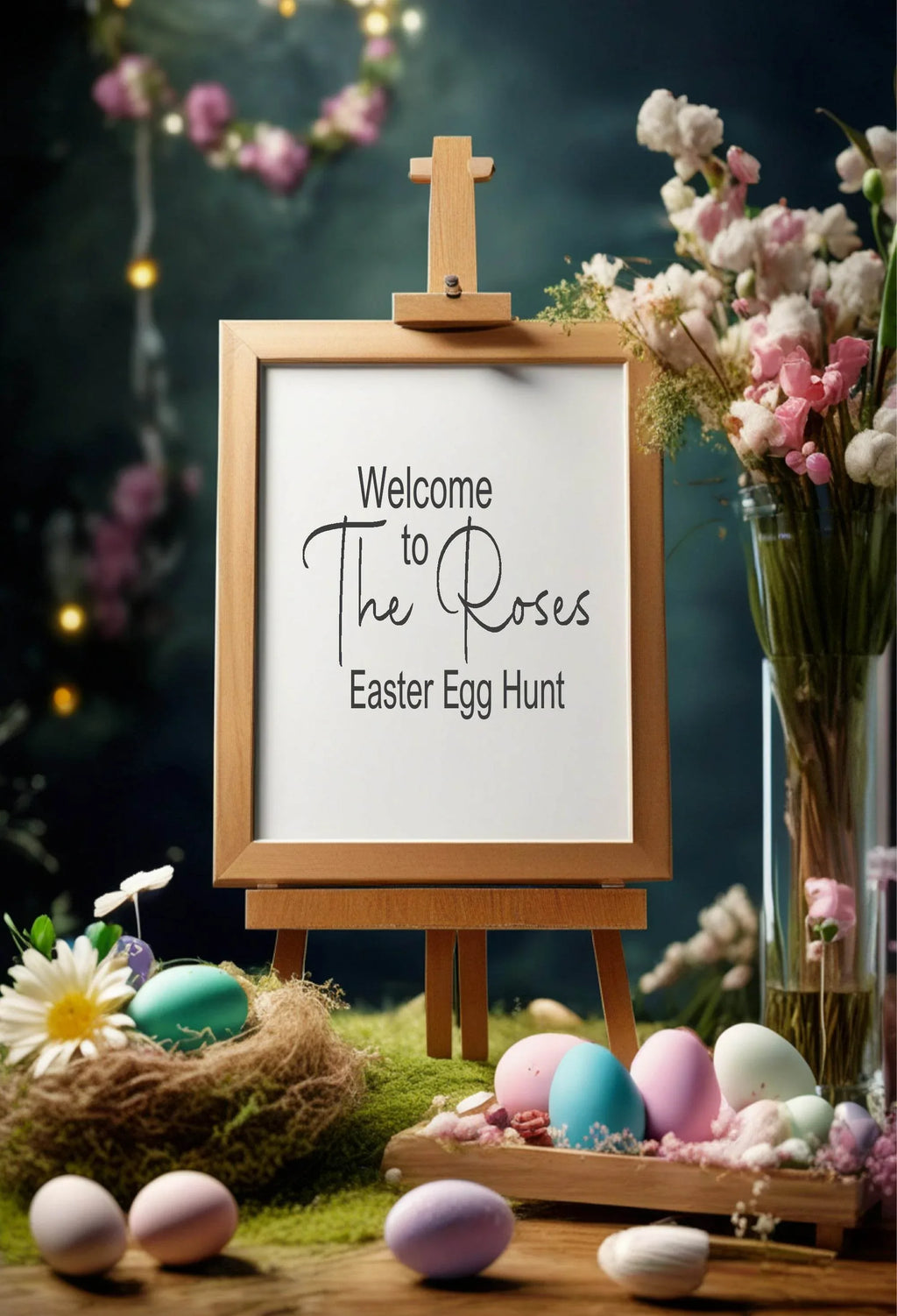Minimalist Welcome Easter Egg Hunt Sign - Larosier Prints