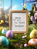 Minimalist Welcome Easter Egg Hunt Sign - Larosier Prints