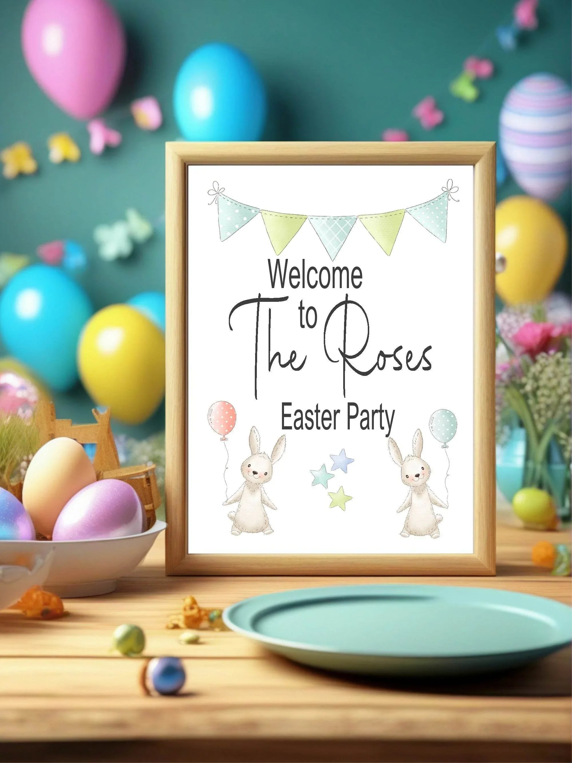 Some Bunny Welcome Easter Party Hunt Sign - Larosier Prints