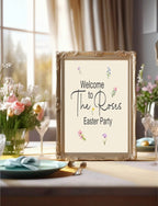 Spring Flowers Welcome Easter Party Sign - Larosier Prints