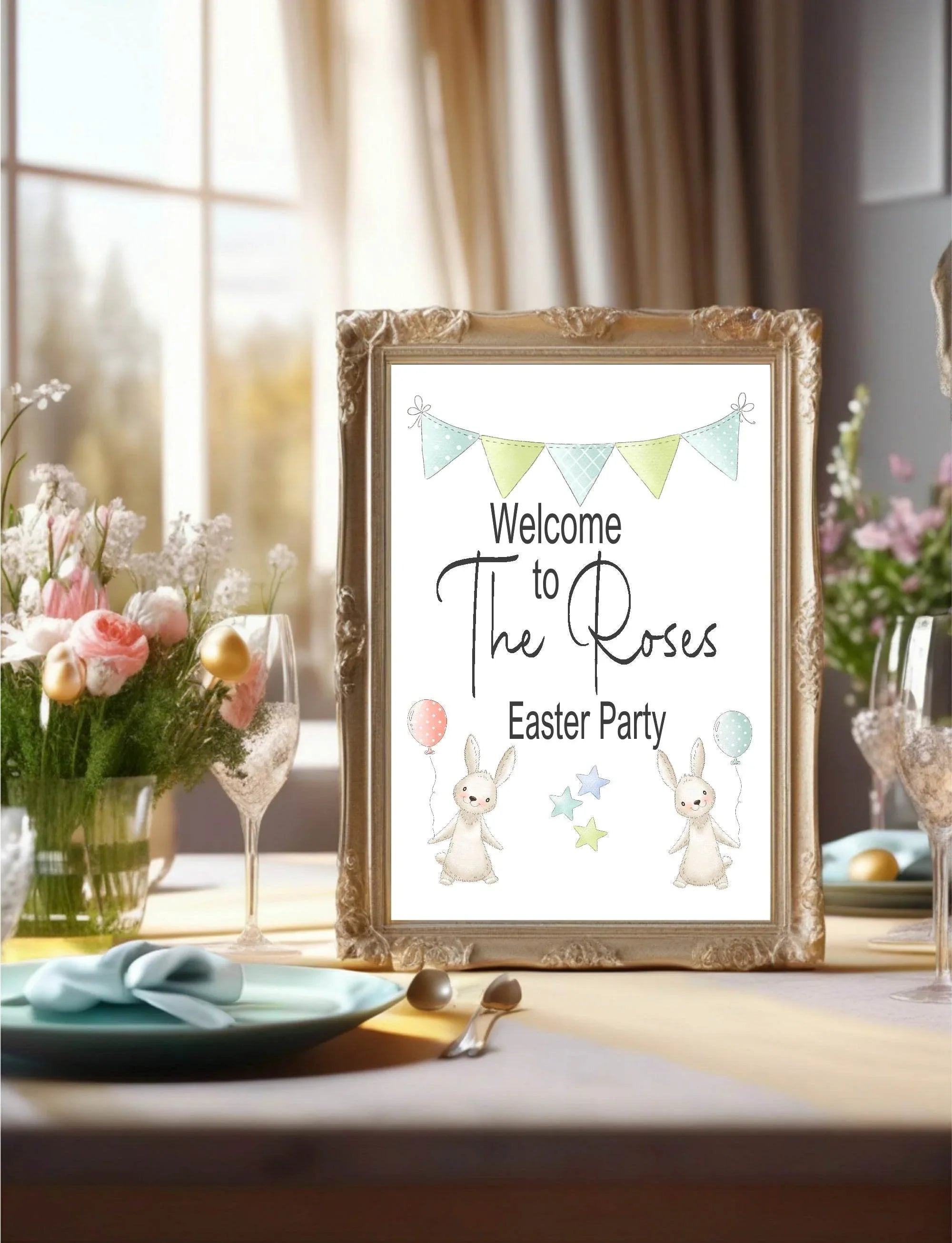 Some Bunny Welcome Easter Party Hunt Sign - Larosier Prints