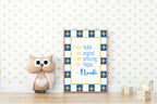 Blue Checked & Stars Acrostic Name Poem Wall Art Print