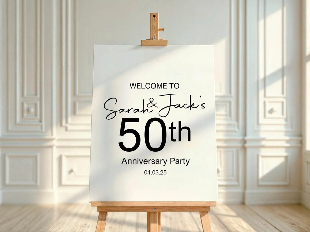 Minimalist Anniversary Welcome Party Sign - Larosier Prints