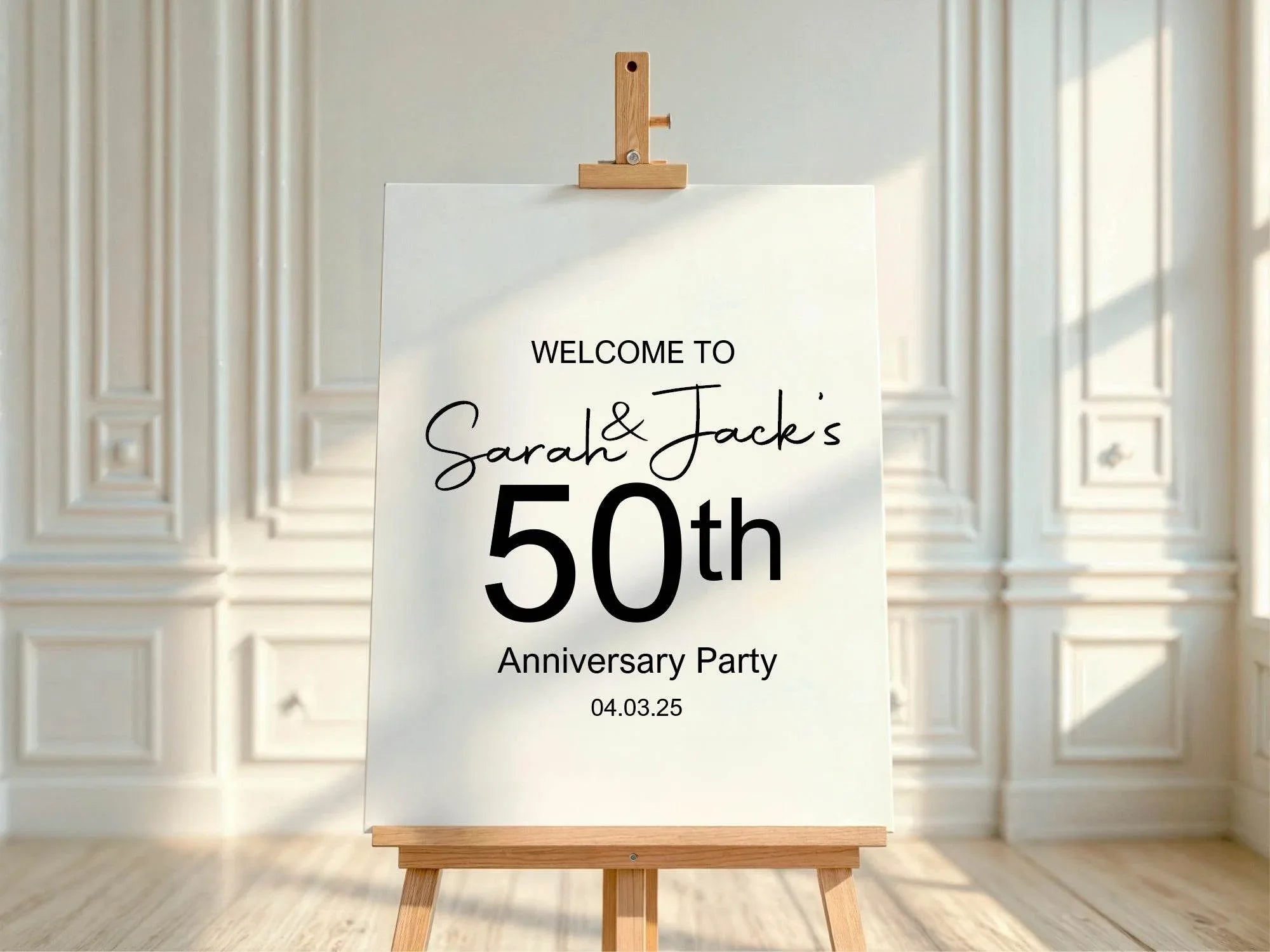 Minimalist Anniversary Welcome Party Sign - Larosier Prints