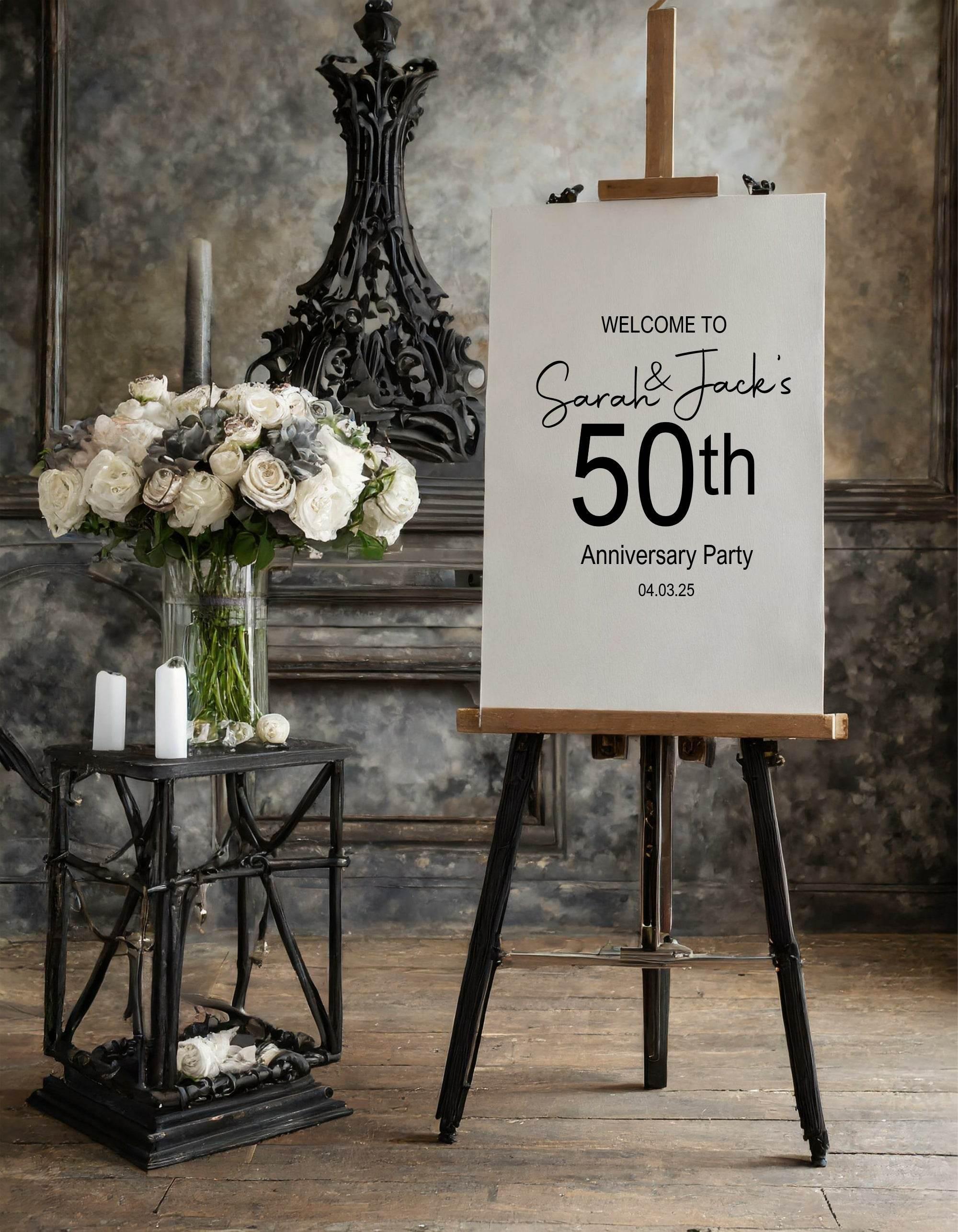 Minimalist Anniversary Welcome Party Sign - Larosier Prints