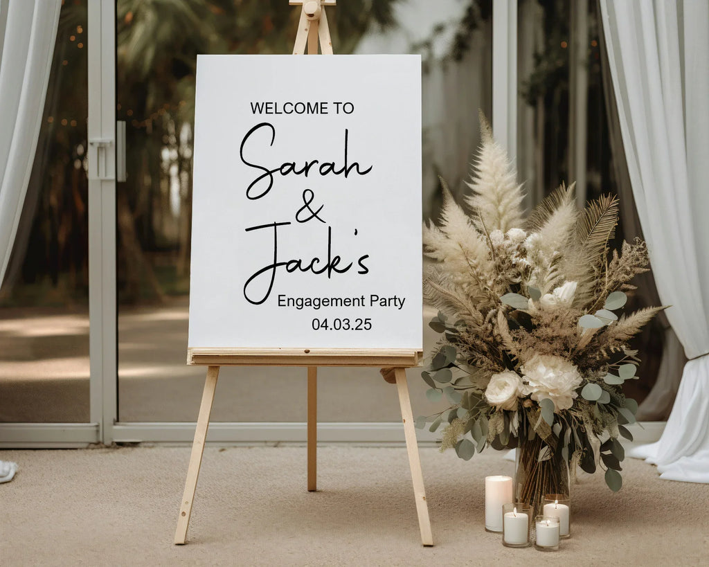 Minimalist Engagement Welcome Party Sign - Larosier Prints
