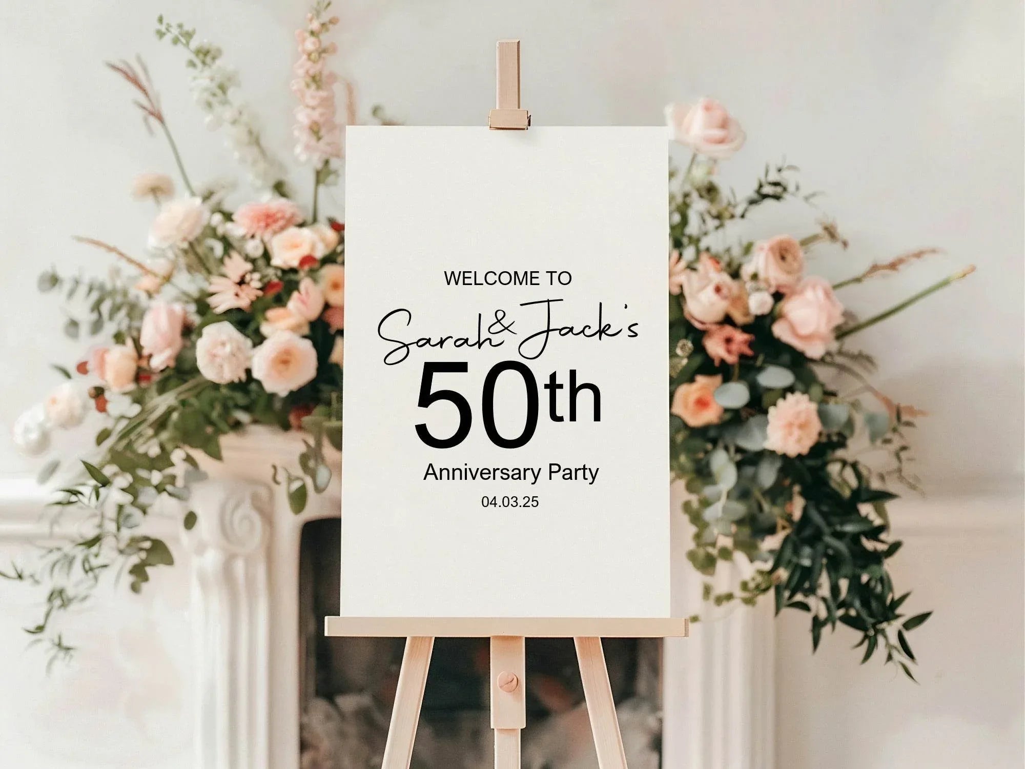 Minimalist Anniversary Welcome Party Sign - Larosier Prints