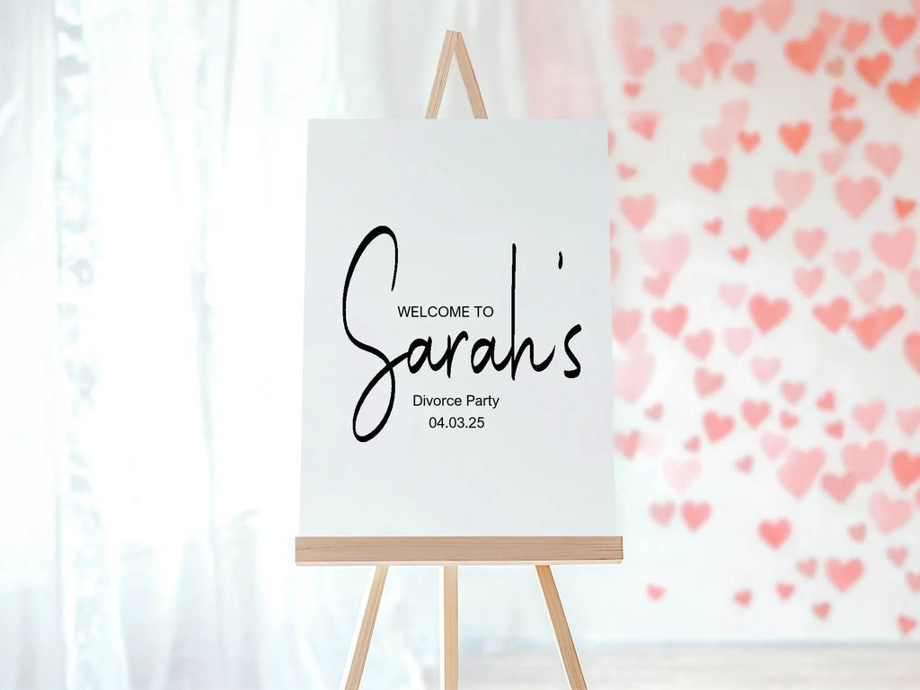 Minimalist Welcome Divorce Party Sign - Larosier Prints