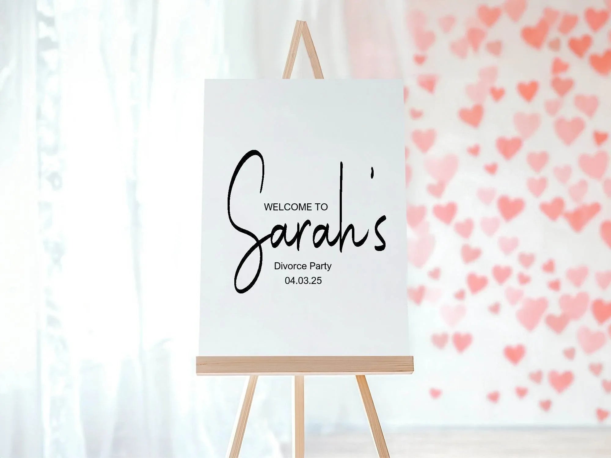 Minimalist Welcome Divorce Party Sign - Larosier Prints